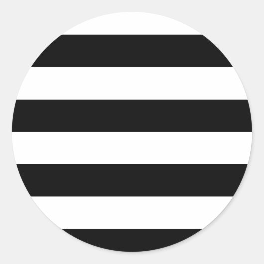 白モダン空白のと黒のストライプ ラウンドシール (正面)