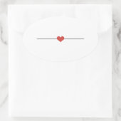 白モダン空白のハート 楕円形シール (バッグ)