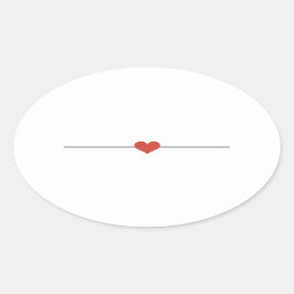白モダン空白のハート 楕円形シール