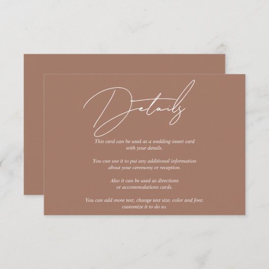 白モダン筆書道モカ結婚QR エンクロージャーカード (正面/裏面)