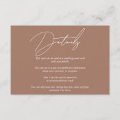 白モダン筆書道モカ結婚QR エンクロージャーカード (正面)