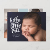 白モダン筆書道誕生のお知らせ 案内ポストカード (正面/裏面)