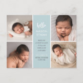 白モダン筆書道誕生のお知らせ 案内ポストカード (裏面)