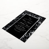 白モダン紅花結婚箔 箔招待状 (回転した状態)