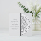 白モダン紙カットマンダラピーカブー結婚ズ 招待状 (スタンド正面)