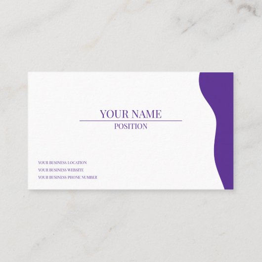 白モダン紫の名刺 名刺 (裏面)