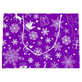 白モダン紫クリスマステーマ要素 ラージペーパーバッグ (正面)