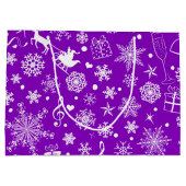 白モダン紫クリスマステーマ要素 ラージペーパーバッグ (裏面)