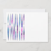 白モダン紫、ピンク、青の水の色結婚の 招待状 (裏面)