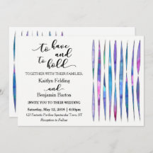 白モダン紫、ピンク、青の水の色結婚の