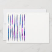 白モダン紫、ピンク、青婚約パーティ 招待状 (裏面)