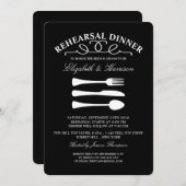 白モダン結婚刃物リハーサル 招待状 (正面/裏面)