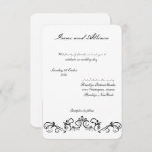 白モダン結婚式招待状- エレガント 招待状 (正面/裏面)