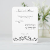 白モダン結婚式招待状- エレガント 招待状 (スタンド正面)