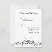 白モダン結婚式招待状- エレガント 招待状 (正面)