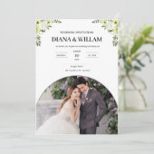 白モダン結婚式招待状 招待状 (スタンド正面)