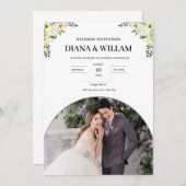 白モダン結婚式招待状 招待状 (正面/裏面)