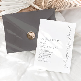 白モダン結婚色 招待状