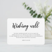 白モダン結婚黒のインサートを願う エンクロージャーカード (スタンド正面)