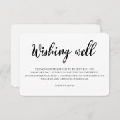 白モダン結婚黒のインサートを願う エンクロージャーカード (正面/裏面)