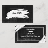 白モダン絵を描筆ストローク名刺 名刺 (正面/裏面)