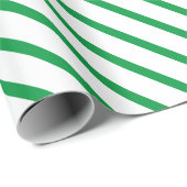 白モダン緑の対角パタストライプーン休日 ラッピングペーパー (ロールコーナー)