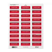 白モダン線の赤差出人住所 ラベル (フルシート)