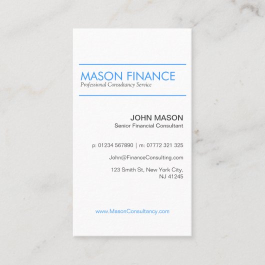 白モダン縦型 – プロフェッショナル名刺 名刺 (正面)