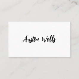 白モダン署名スクリプトマーカー名Busin 名刺