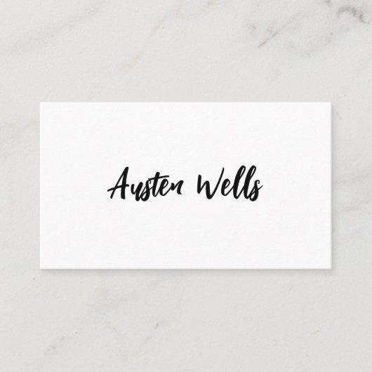 白モダン署名スクリプトマーカー名Busin 名刺 (正面)