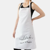 白モダン美容師メイクアップアーティストサロン名 エプロン (インサイチュ)