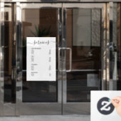 白モダン美容師価格表サービス・メニュー ウィンドウサイン (オフィスドア)