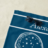 白モダン航海のタコ海青 ビーチタオル (インサイチュ)