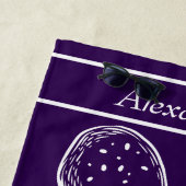 白モダン航海の海紫 ビーチタオル (インサイチュ)