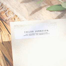 白モダン色および金ゴールドグリッター紙吹雪 ラベル