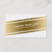 白モダン色および金ゴールド幾何学的デザイン 名刺 (裏面)
