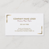 白モダン色と幾何学的金ゴールドアクセント 名刺 (裏面)