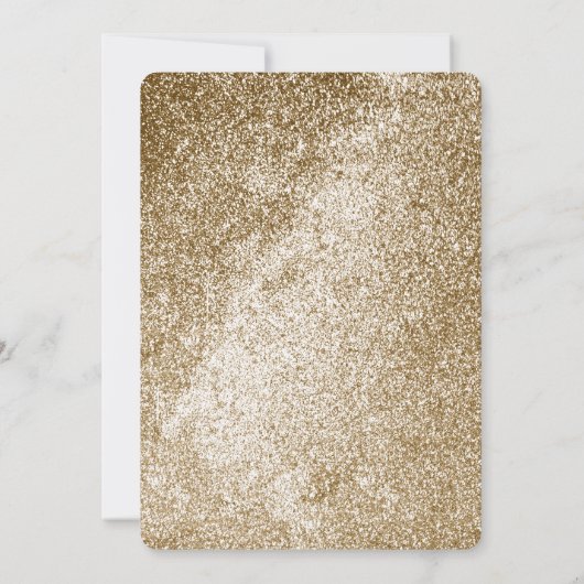 白モダン色と金ゴールド幾何学的グラム結婚ズ 招待状 (裏面)