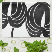 白モダン色のアンスリウム キッチンタオル (折り畳み)