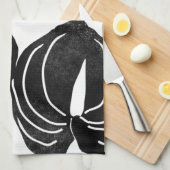 白モダン色のアンスリウム キッチンタオル (四つ折り)