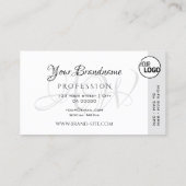 白モダン色のデコカラフルーのロゴをストライプ追加 名刺 (裏面)