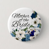 白モダン色のフローラの母 缶バッジ (正面)