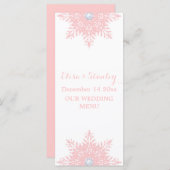 白モダン色のホワイトメニュ結婚ーカード メニュー (正面/裏面)
