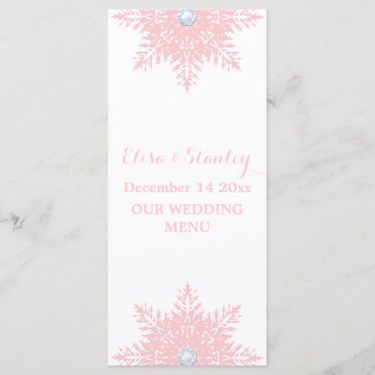 白モダン色のホワイトメニュ結婚ーカード メニュー (正面)