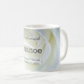 白モダン色のモノグラムのバラ コーヒーマグカップ (正面右)