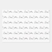 白モダン色の黒と金ゴールド ラッピングペーパーシート (正面2)