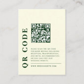 白モダン色のQRコードの結婚詳細写真 エンクロージャーカード (正面)