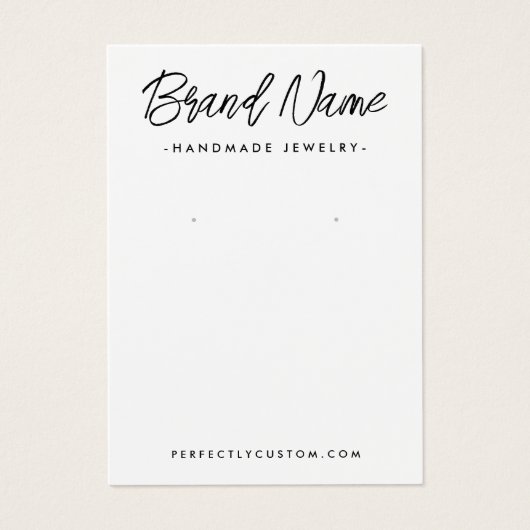 白モダン色または任意の色のイヤリング表示カード (正面)