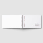 白モダン色または色結婚名の日付実在 ゲストブック (全面)