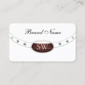 白モダン色ダークブルーとモノグラム付き金ゴールド 名刺 (正面)